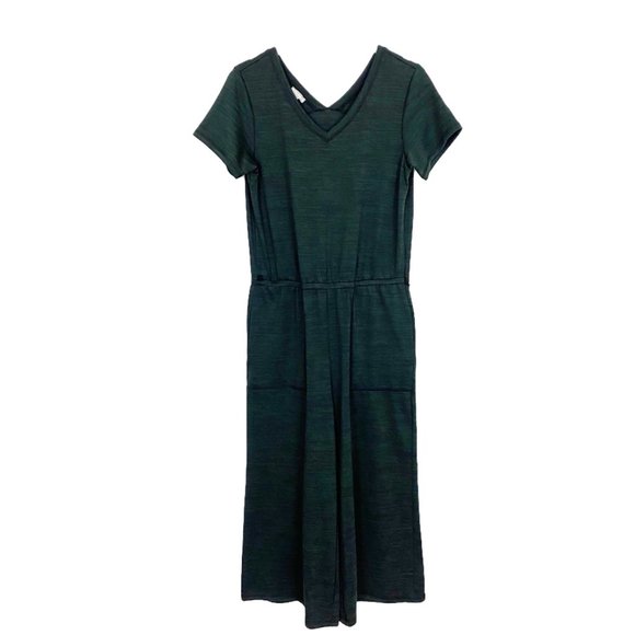 T. by Talbots Heatered Black Jersey Jumpsuit Cropped Small - Picture 2 of 11